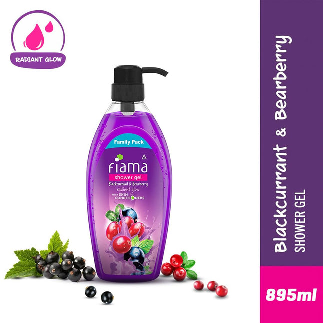 Fiama Body Wash Shower Gel Blackcurrant & Bearberry, 895 ml