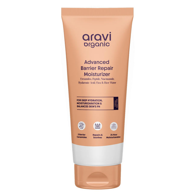 Aravi Organic Advanced Barrier Repair Moisturizer - With Ceramide, Peptide, Hyaluronic Acid & Cica-100 gm