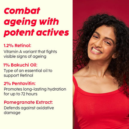 PLIX - THE PLANT FIX Pomegranate 1% Retinol & 1% Bakuchi Oil Anti Ageing Night Cream -50g