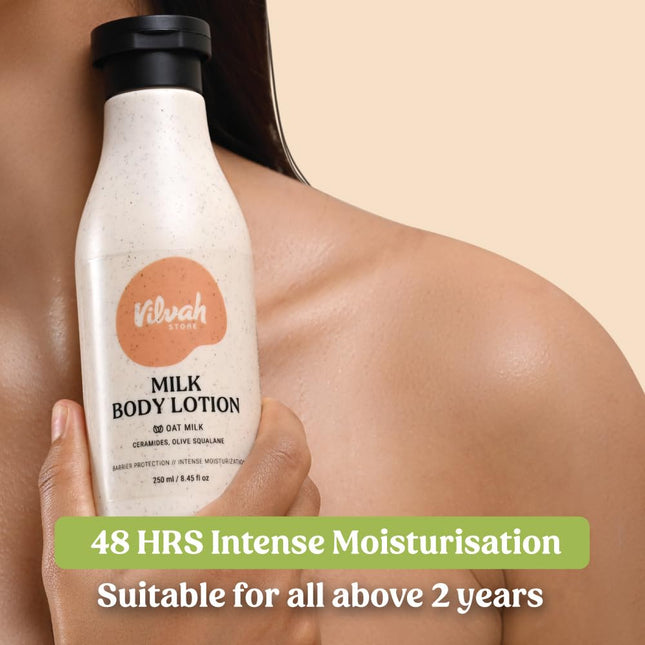 Vilvah Store Milk Body Lotion With Oat Milk, Ceramides and Olive Squalane-250ml