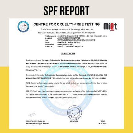 Dr. Sheth's Ceramide & Vitamin C Oil-Free Duo |Spf 50 Sunscreen & Moisturizer Combo For Oily Skin 50 G X 2
