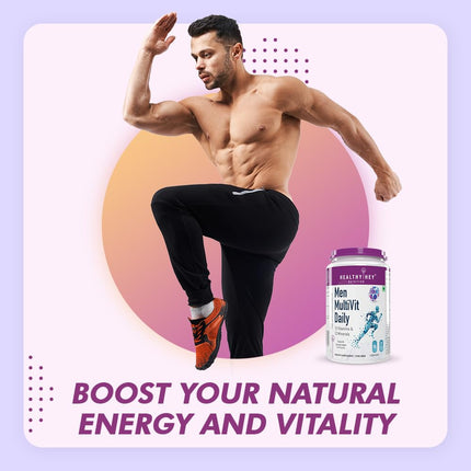 HealthyHey Nutrition MultiVitamin for Men - Multi-Vit Daily - 13 Vitamins & 12 Minerals - 90 Capsules