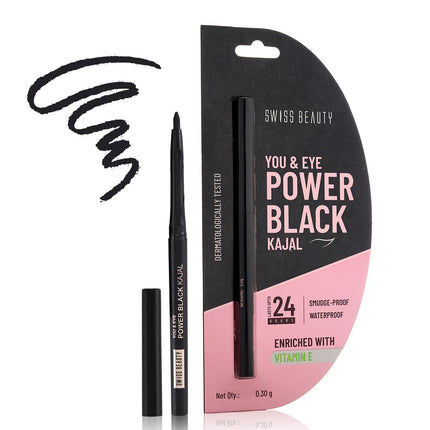 SWISS BEAUTY You & Eye Power Black Pencil Kajal -0.30gm