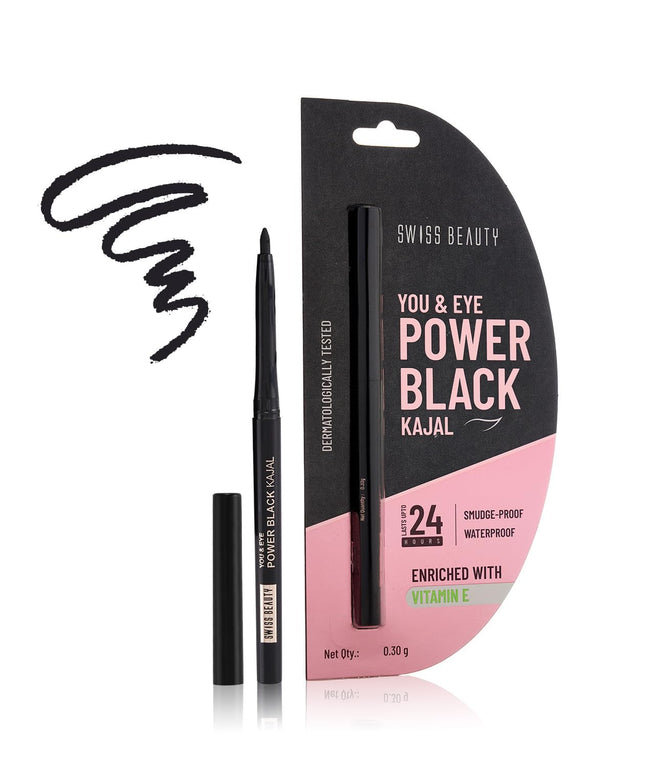 SWISS BEAUTY You & Eye Power Black Pencil Kajal -0.30gm