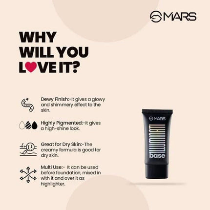 MARS Illuminati Base Dewy Primer with Highlighter -45ml GOLD