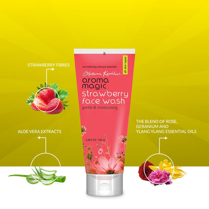 Aroma Magic Moisturizing Strawberry Face Wash with Aloe Vera Extract & Ylang Ylang Essential Oil -100ml