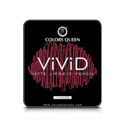 Colors Queen Vivid Matte Eye & Lip Liner Pencil Set of 12