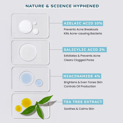 Hyphen Anti Acne 10% Azelaic Acid 2% Salicylic Acid Face Serum | 4% Niacinamide | 30ml