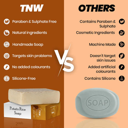 TNW-THE NATURAL WASH Potato Rice Soap (100g)  Vitamin B6 & Vitamin C