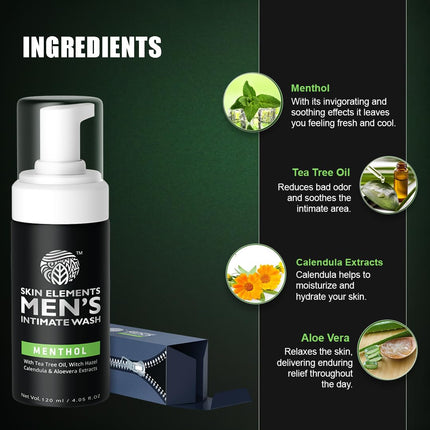 Skin Elements Intimate Wash for Men with Menthol-120ML
