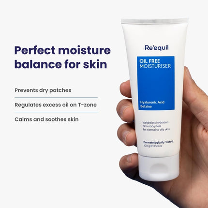 Re'equil Oil Free Moisturizer Cream With Hyaluronic Acid & Betaine-100gm