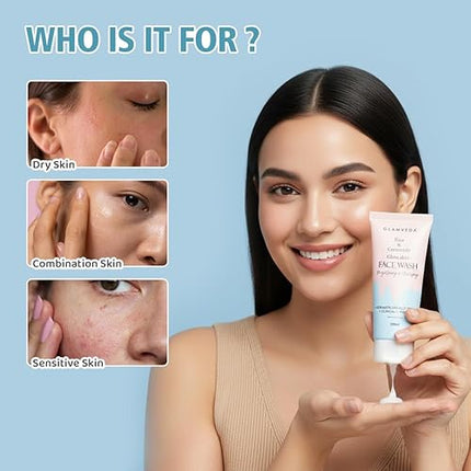 Glamveda Korean Rice Face Wash With Rice Water & Ceramide for Glass Skin (Pack of 2,100ml)