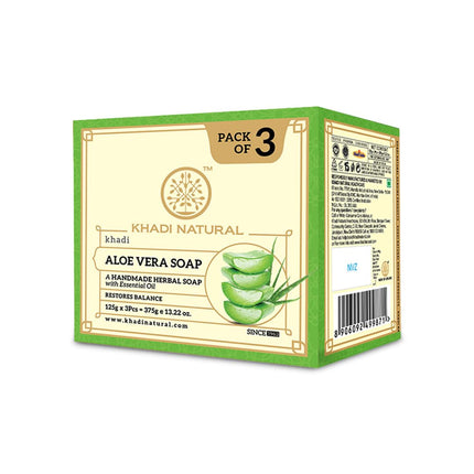 Khadi Natural Aloe Vera Soap 125g -Pack of 3