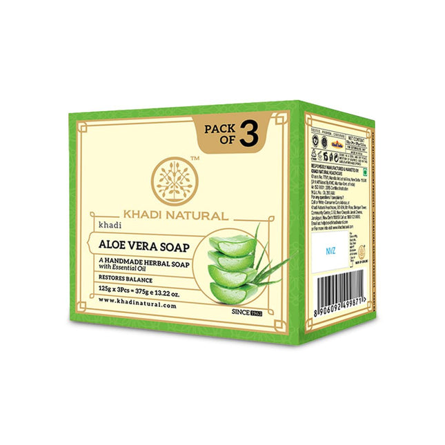 Khadi Natural Aloe Vera Soap 125g -Pack of 3