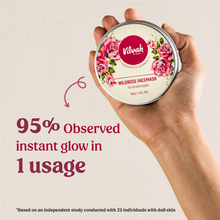 Vilvah Store Wild Rose Face Mask  With Aloe Vera And Rose Water-100gm