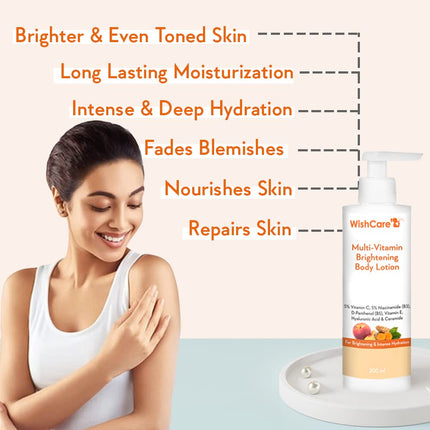 WishCare Multi-Vitamin Body Lotion - 5% Vitamin C, 5% Niacinamide-200 Ml