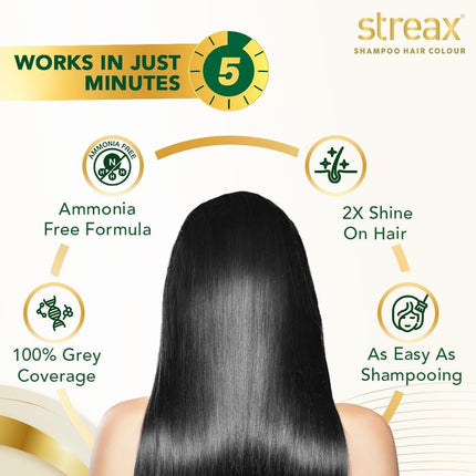 Streax Insta Shampoo Squeeze Pack Hair Colour For Unisex-200ml