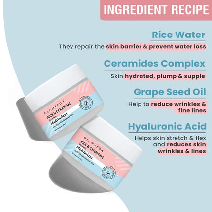Glamveda Rice & Ceramide Face Moisturizer Cream -50ml