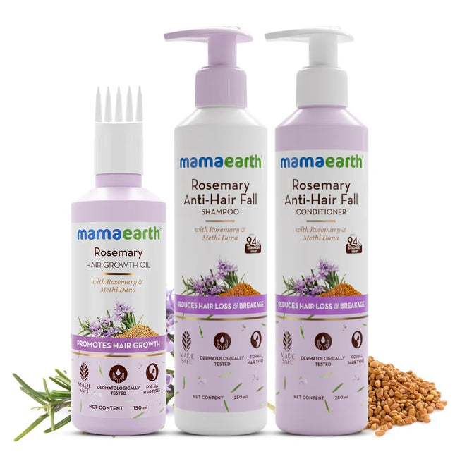 Mamaearth Rosemary Hair Fall Control Kit For Men & Women | 650 ml