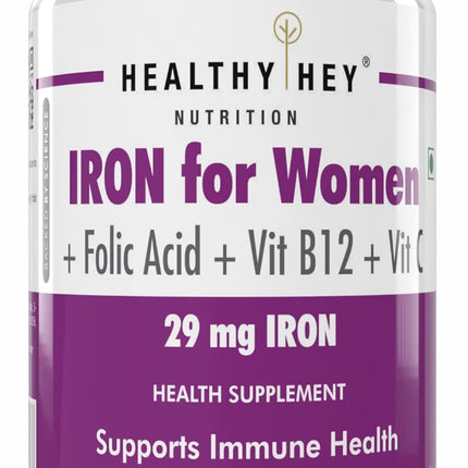 HealthyHey Nutrition Iron Supplement 60 Veg Capsules