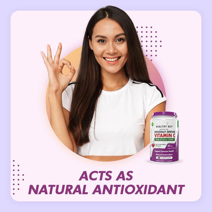 HealthyHey Nutrition 100% Natural Vitamin C from Cherry | 60 Capsule