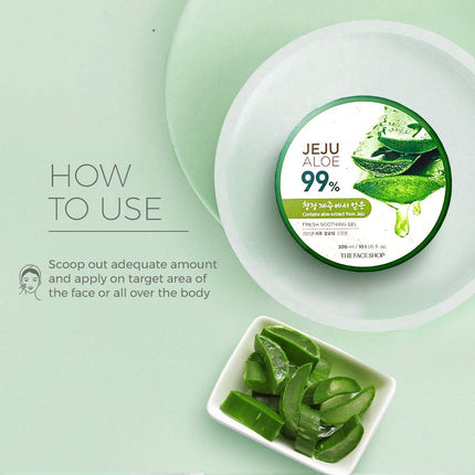 The Face Shop Pure Aloe Vera Gel, 300ml Aloe Vera with Vitamin E | Clear Gel