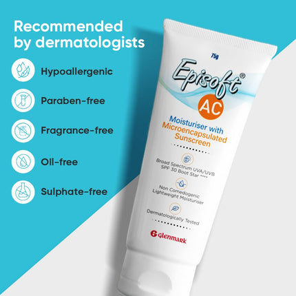 Episoft Ac Moisturizer Sunscreen 75Gm, 30 SPF
