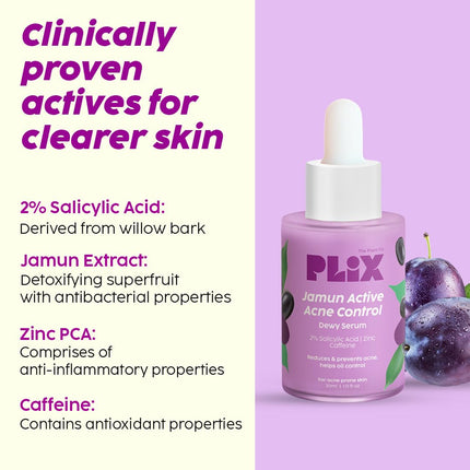 The Plant Fix Plix Jamun Face Wash and Active Acne Serum Combo(100ML + 30ML)