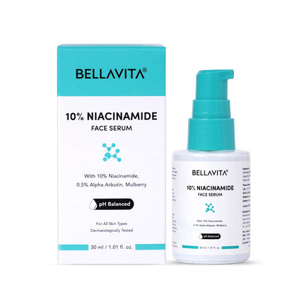 BELLAVITA Niacinamide Face Serum | 10% Niacinamide, 0.5% Alpha Arbutin & Hyaluronic Acid -30 ml
