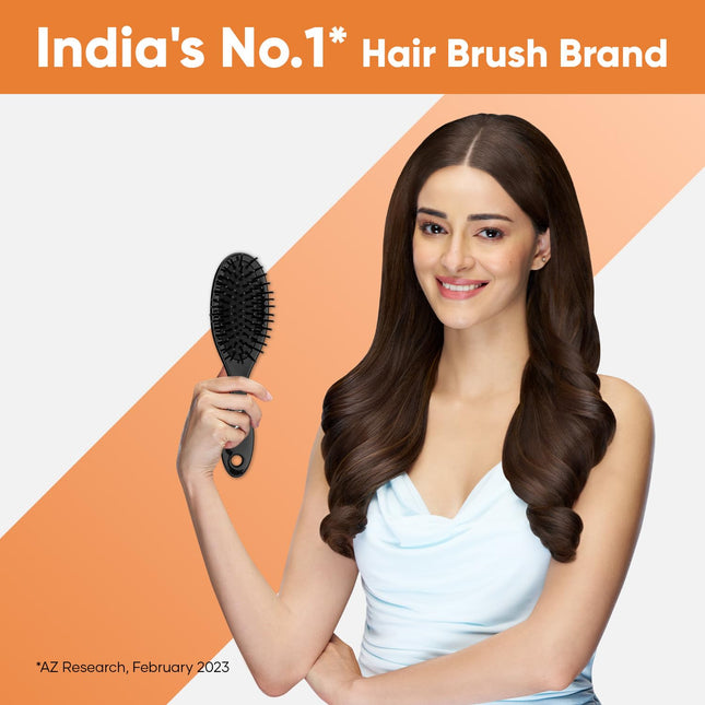 Vega Compact Paddle Hair Brush with Mirror for Men & Women