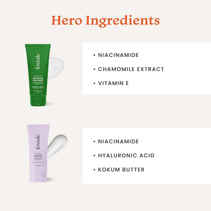 Foxtale Refreshing Face Wash 100ml + Foxtale Nourishing Moisturizer 50ml