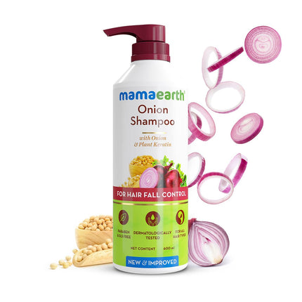 Mamaearth Onion Shampoo for Hair Growth and Hair Fall Control For Men & Women