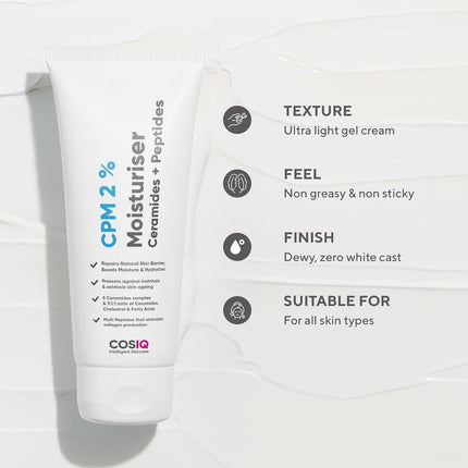 Cos-IQ CPM 2% Ceramides Moisturizer with Peptides | 100ml