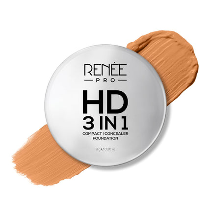 RENEE All Beige PRO HD 3 In 1 Compact,Concealer,Foundation-9gm