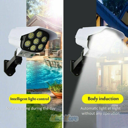 Solar Panel Powered 77 Led Motion Sensor Light for Home,Outdoor,Garden and Waterproof Security Camera Shaped Wall Lamp with Remote Control (1 pcs)