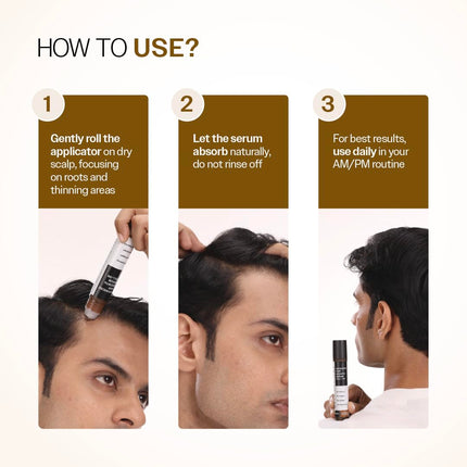 Bare Anatomy Advanced Hair Growth Serum Roll-On| 3% Redensyl + 4% Anagain + 2% Baicapil + 5% Rosemary, Rice Water, 25ml