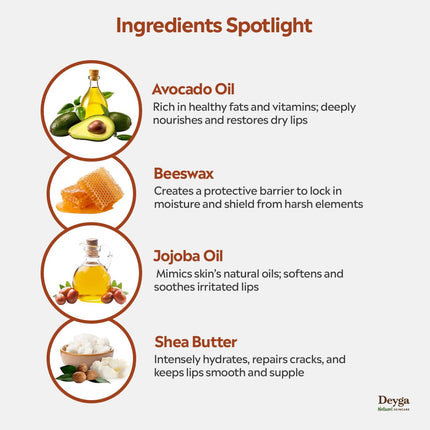 Deyga Shea Butter Lip Balm | Tinted Lip Care | For Dry & Chapped Lips