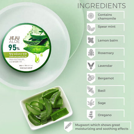 The Face Shop Non-Sticky Transparent 3 in 1 Aloe Fresh Soothing gel-300ml