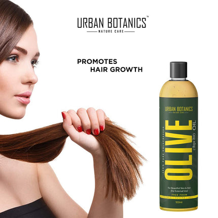 UrbanBotanics Pure Cold Pressed Olive Oil For Hair and Skin, 100ml