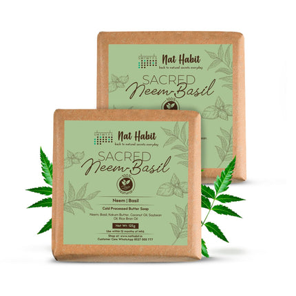 Nat Habit Neem Basil Butter Soap-125g x 2