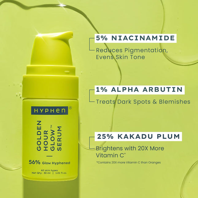 Hyphen Brightening Face Serum with 5% Niacinamide, 1% Alpha Arbutin & 25% Kakadu Plum | 30ml