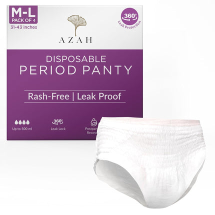 AZAH Periods Panty Women 12 Hrs Protection-Pack of 4