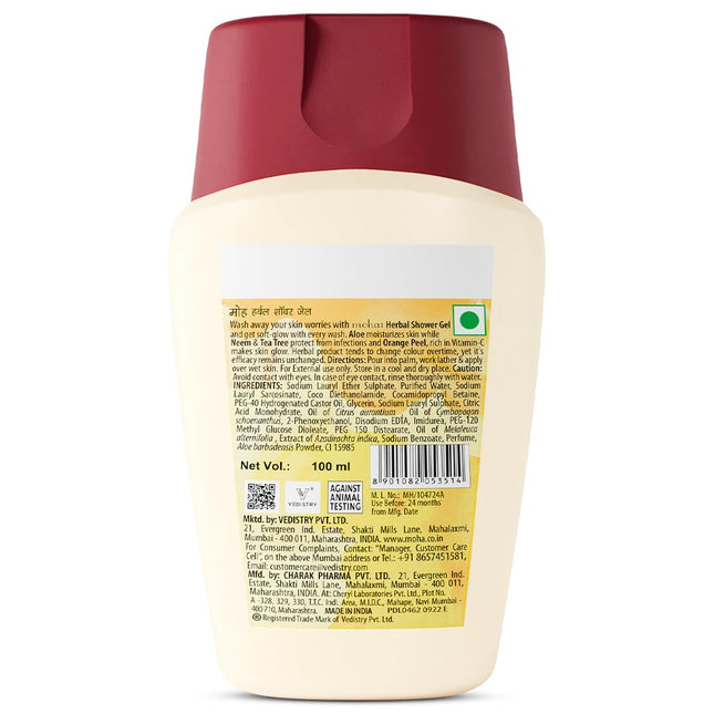 Moha Herbal Shower Gel | Ayurvedic Body Wash with Neem, Tea Tree & Coconut | Refreshing Shower Gel-100ML