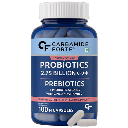 Carbamide Forte Probiotics Supplement 100 Veg Capsules