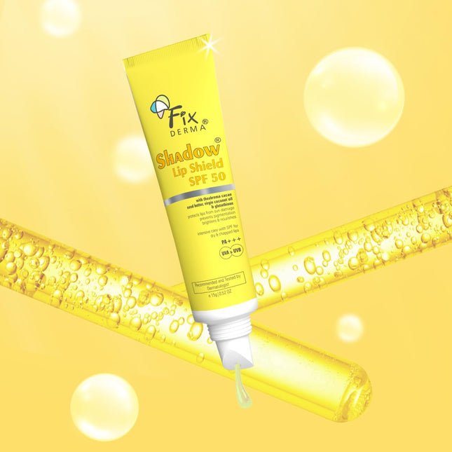 Fixderma Shadow SPF 50 Lip Shield Pa+++ Lip Balm with Cacao Seed Butter & Vitamin E -15gm