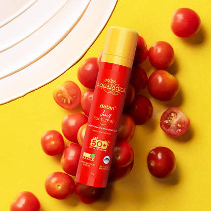 Aqualogica Detan+ Dewy Sunscreen SPF 50+ PA++++ with Cherry Tomato & HA - 50 g