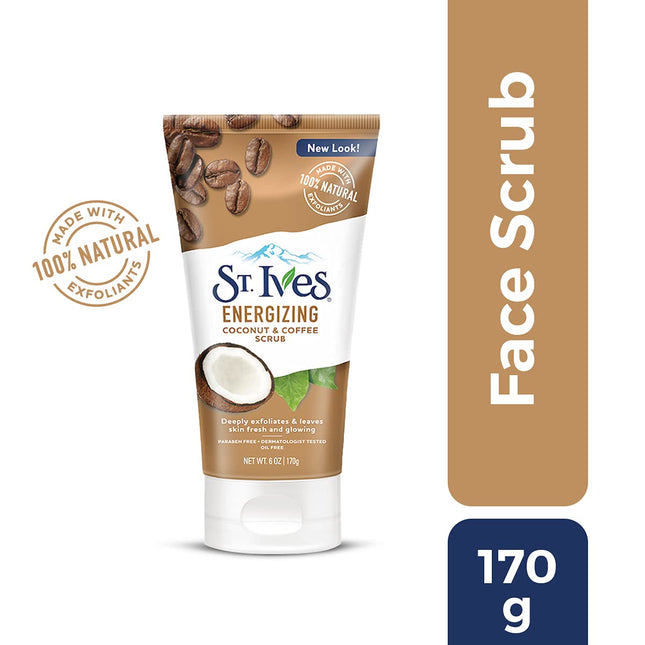 St Ives Energizing Face Scrub, Coconut & Coffee, Deep Cleanser -170g