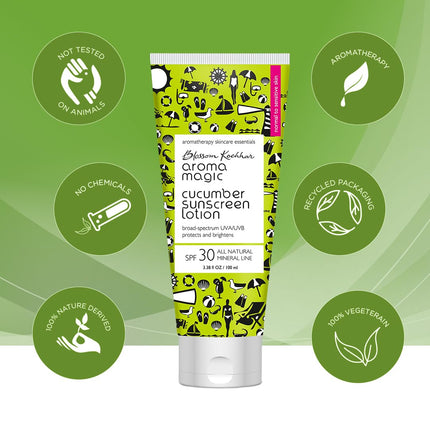 Aroma Magic Cucumber SPF 30 Sunscreen Lotion 50 ml | for Normal to Sensitive Skin