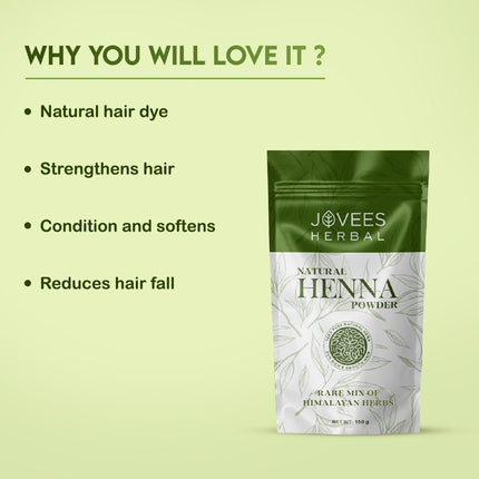 Jovees Herbal Mehandi/Henna Powder | With Amla, Shikakai & Brahmi Powder-150g
