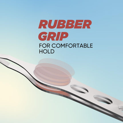 Vega Tweezer with Rubber Grip, Square Tip
